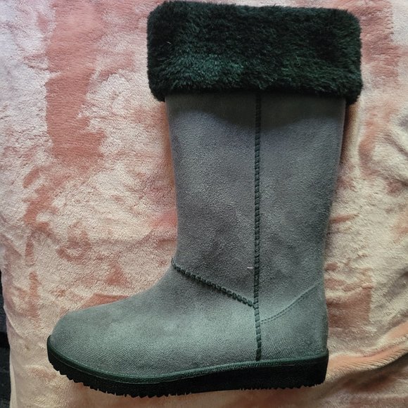 Womens Size 7 Electric Karma Dakota Gray Ultra Suede Plush Lined Rain Boots NWOT - Picture 2 of 11